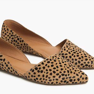 J. Crew Women's Zoe leopard calf hair d'Orsay flats New SZ 10